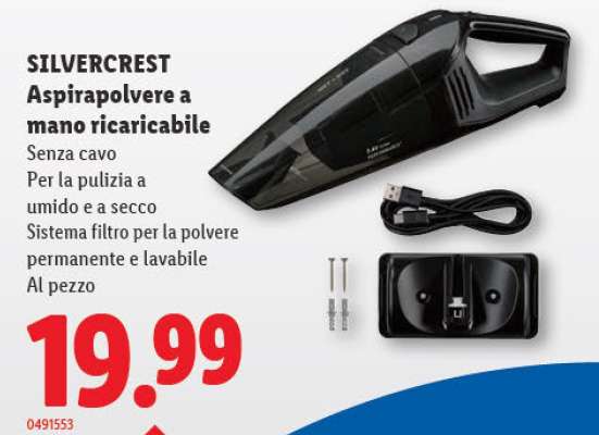 SILVERCREST Aspirapolvere a mano ricaricabile