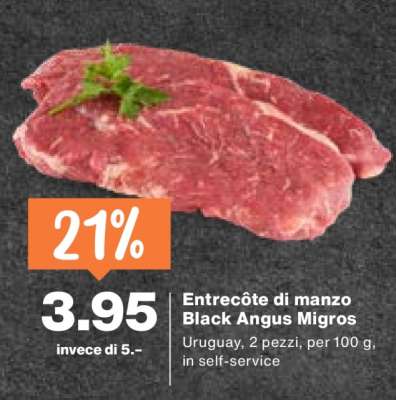 Entrecôte di manzo Black Angus Migros