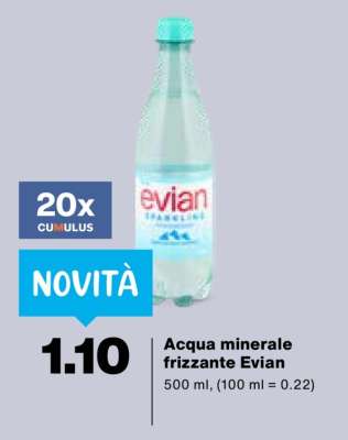 Acqua minerale frizzante Evian