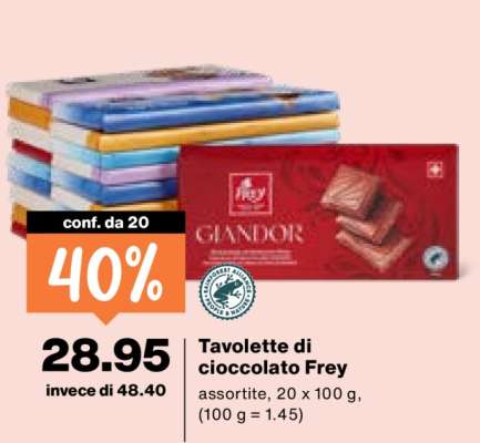 Tavolette di cioccolato Frey