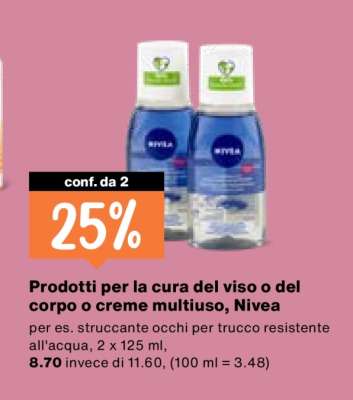 Prodotti per la cura del viso o del corpo o creme multiuso, Nivea