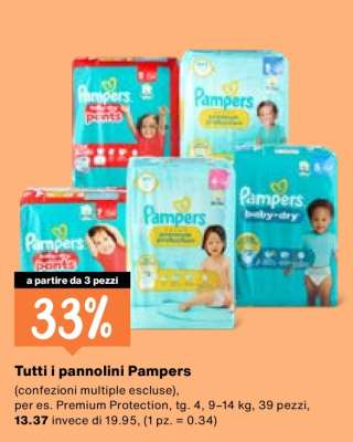 Tutti i pannolini Pampers