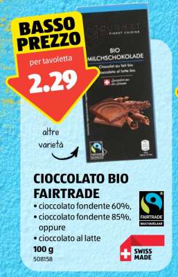 CIOCCOLATO BIO FAIRTRADE