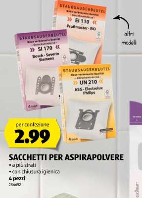 SACCHETTI PER ASPIRAPOLVERE