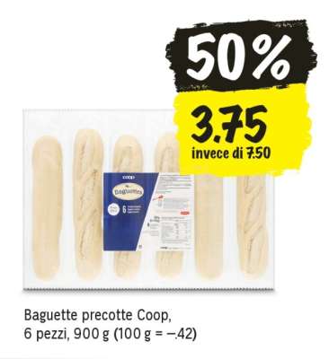 Baguette precotte Coop