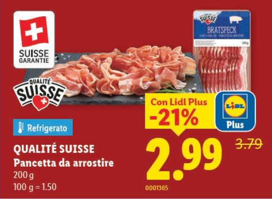 QUALITÉ SUISSE Pancetta da arrostire