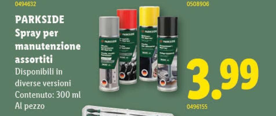 PARKSIDE Spray per manutenzione assortiti