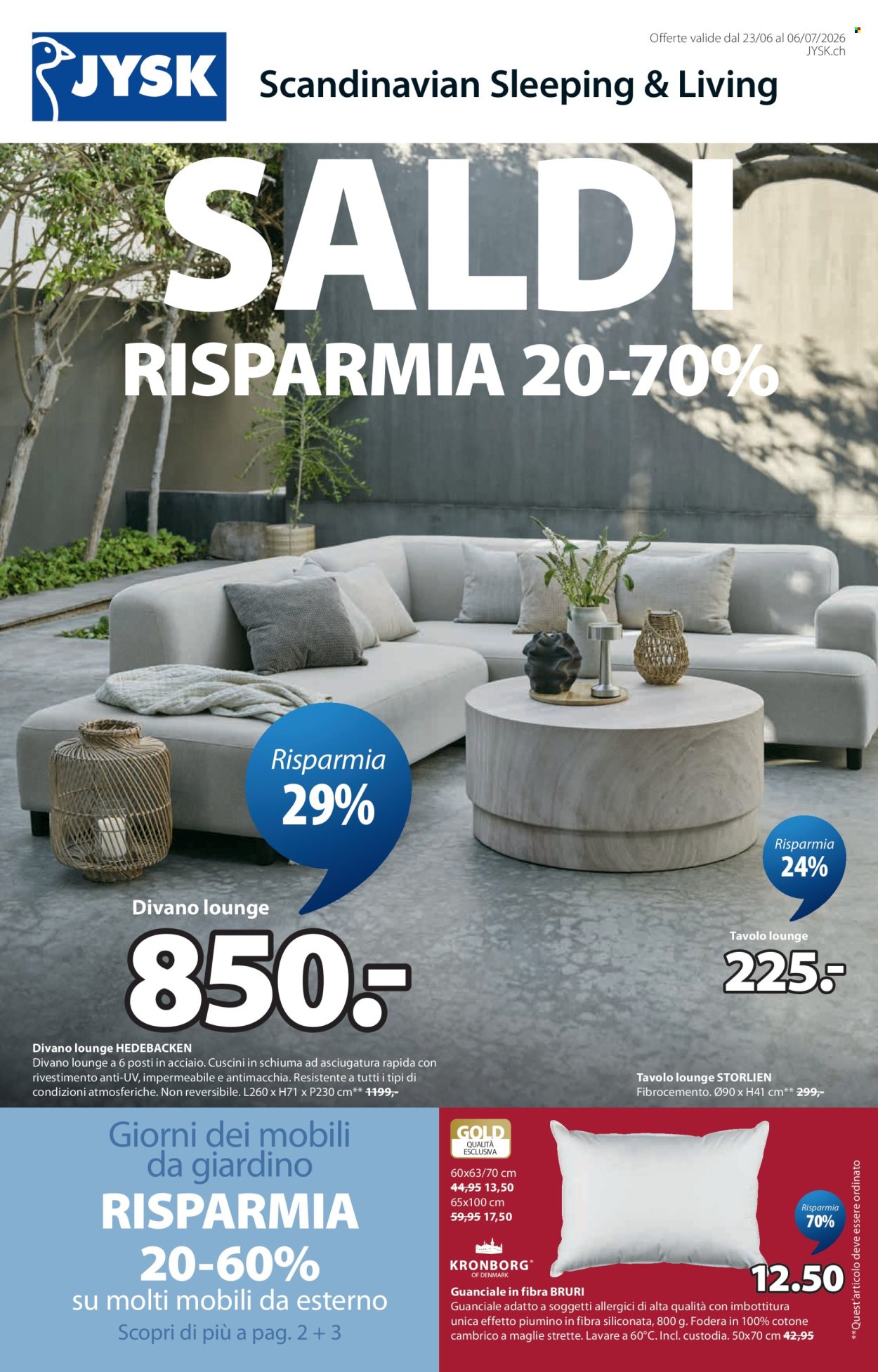 Volantino JYSK - 23.6.2026 - 6.7.2026. Pagina 1. Pagina 1