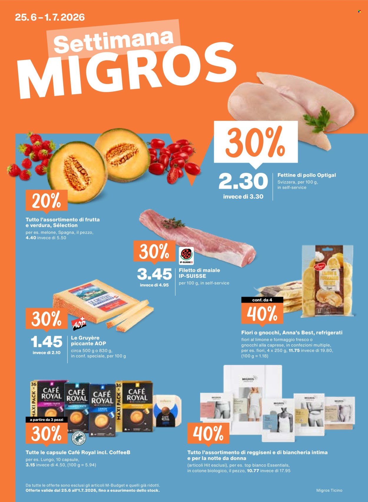 Volantino Migros - 25.6.2026 - 1.7.2026. Pagina 1. Pagina 1