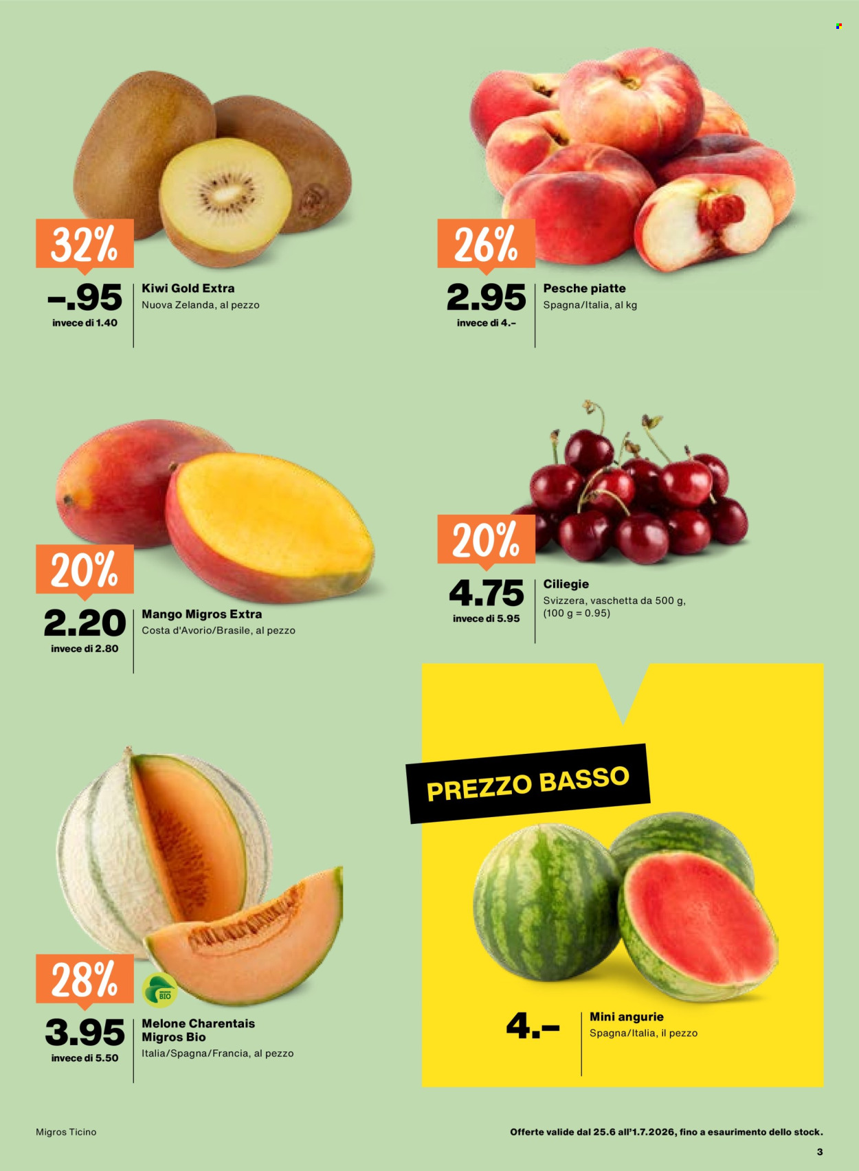 Volantino Migros - 25.6.2026 - 1.7.2026. Pagina 3. Pagina 3