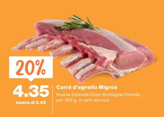 Carré d'agnello Migros