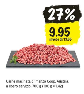 Carne macinata di manzo Coop