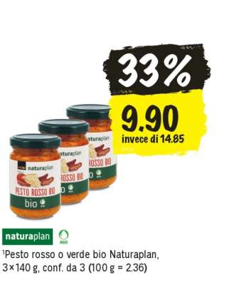 Pesto rosso o verde bio Naturaplan