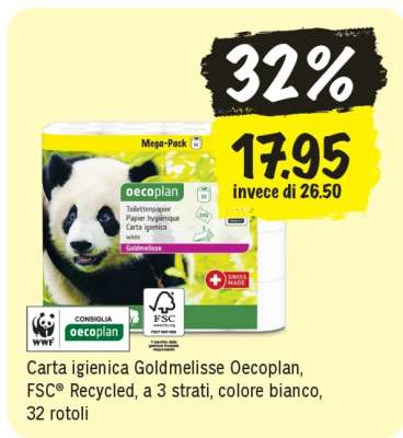 Carta igienica Goldmelisse Oecoplan