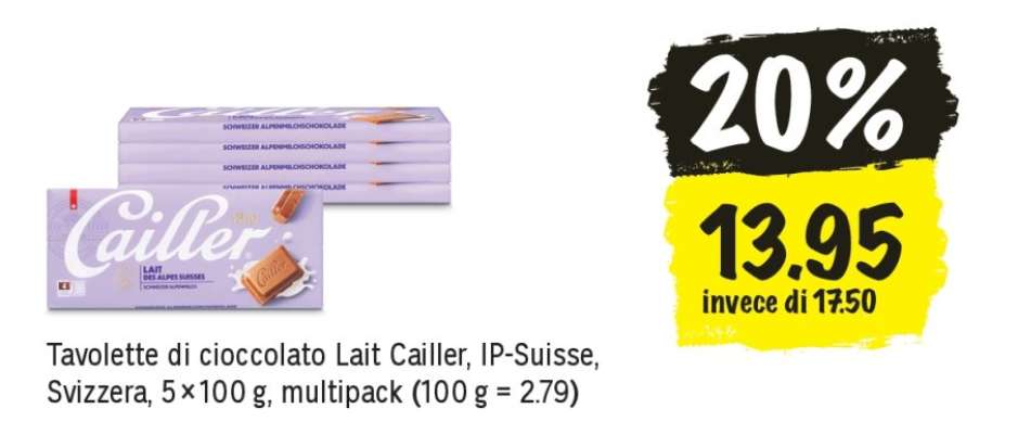 Tavolette di cioccolato Lait Cailler