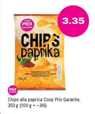 Chips alla paprica Coop Prix Garantie