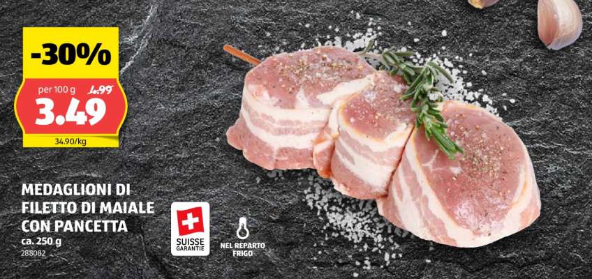 MEDAGLIONI DI FILETTO DI MAIALE CON PANCETTA