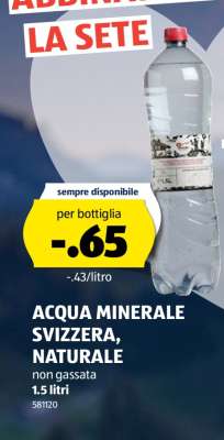 ACQUA MINERALE SVIZZERA, NATURALE