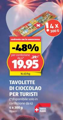 TAVOLETTE DI CIOCCOLATO PER TURISTI