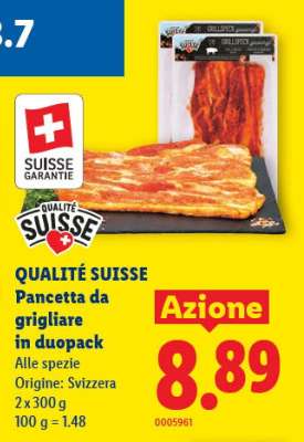 QUALITÉ SUISSE Pancetta da grigliare in duopack