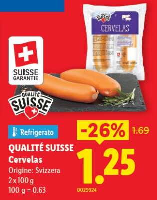 QUALITÉ SUISSE Cervelas