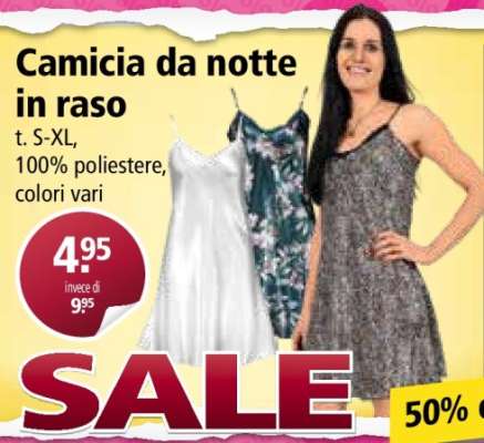 Camicía da notte in raso