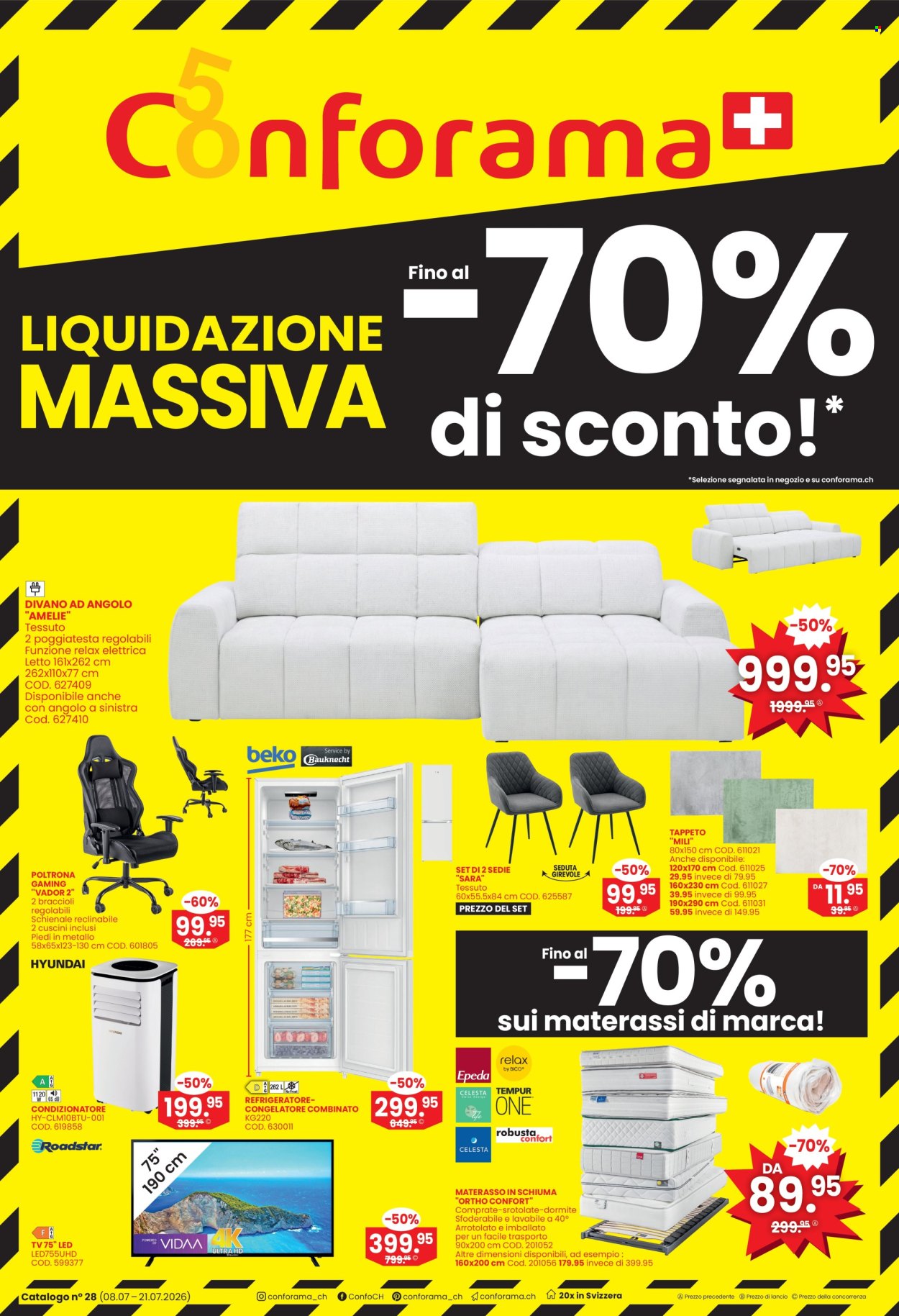 Volantino Conforama - 8.7.2026 - 21.7.2026. Pagina 1. Pagina 1