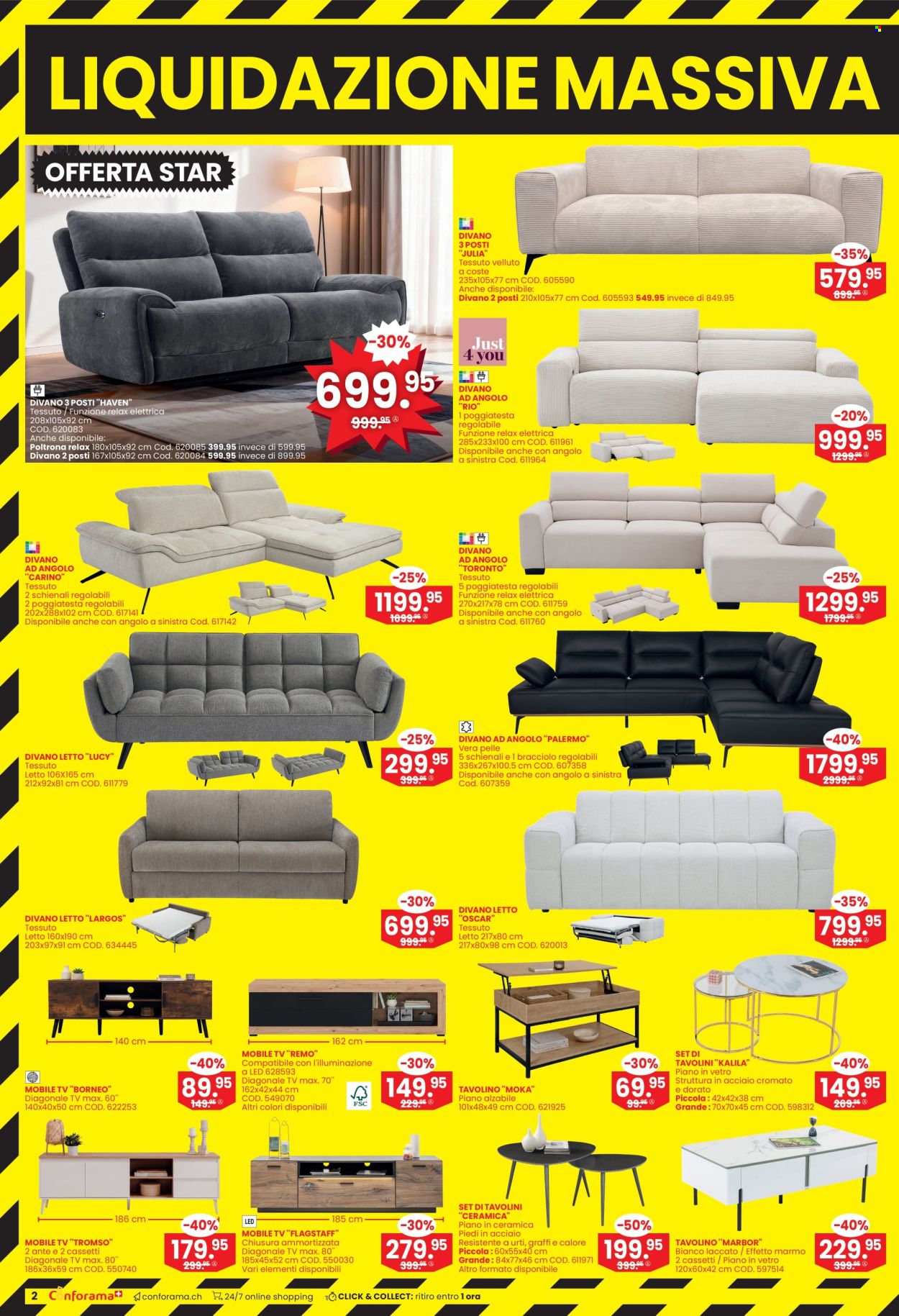 Volantino Conforama - 8.7.2026 - 21.7.2026. Pagina 2. Pagina 2