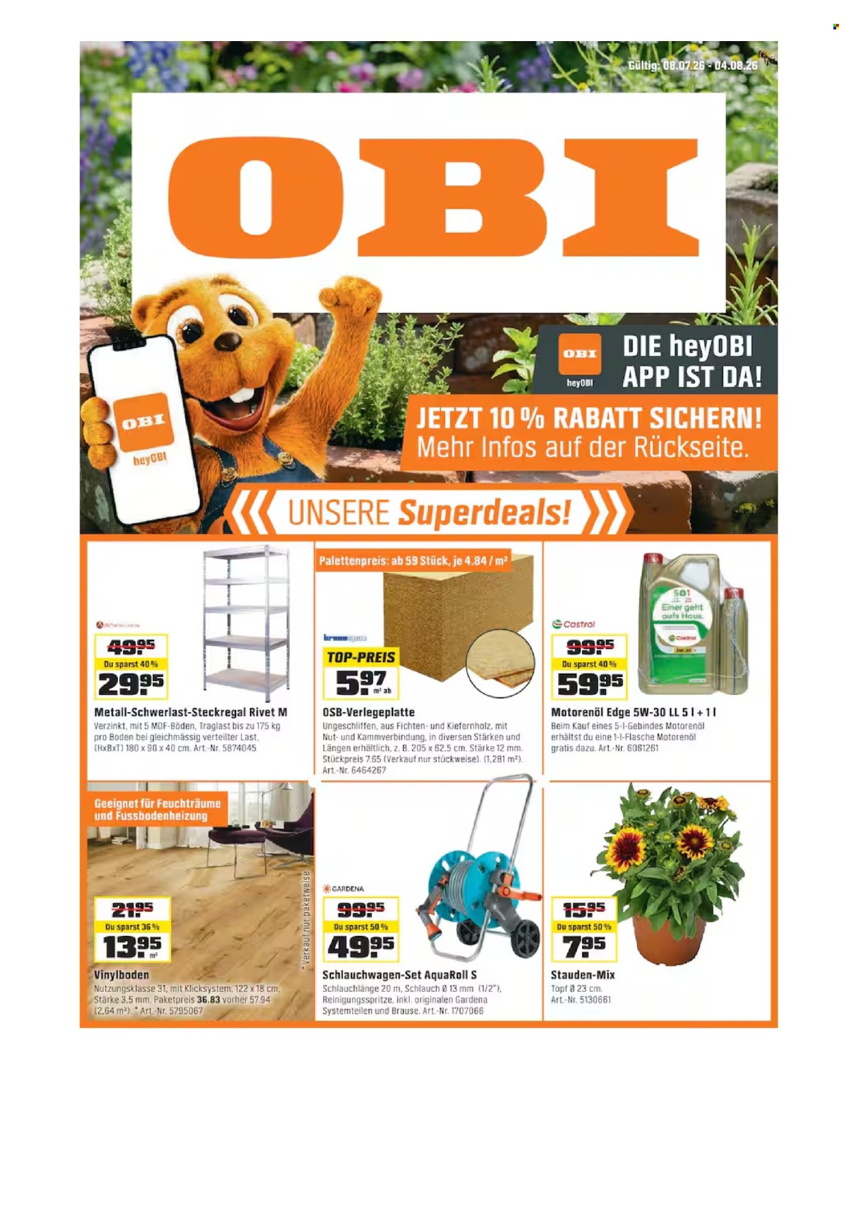 Volantino OBI - 8.7.2026 - 4.8.2026. Pagina 1. Pagina 1