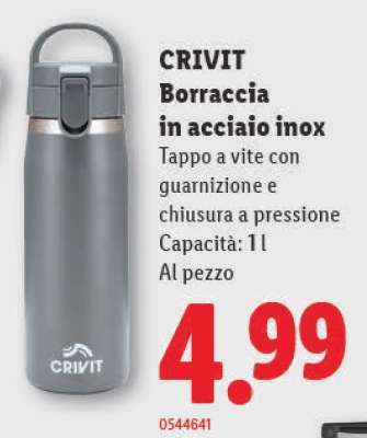 CRIVIT Borraccia in acciaio inox