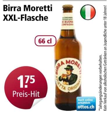 Birra Moretti XXL-Flasche
