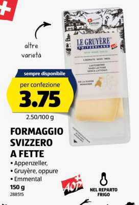 FORMAGGIO SVIZZERO A FETTE