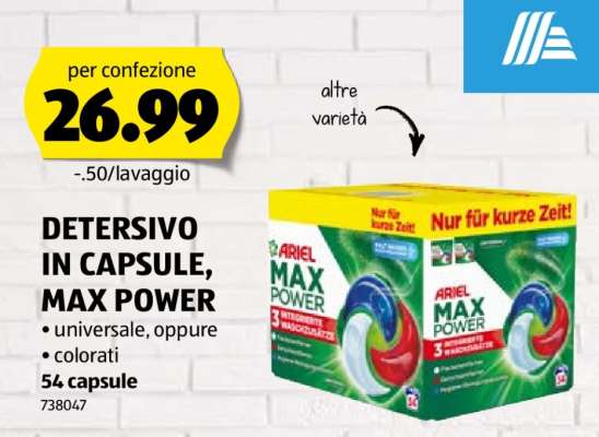 DETERSIVO IN CAPSULE, MAX POWER