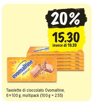 Tavolette di cioccolato Ovomaltine