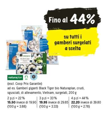 Gamberi giganti Black Tiger bio Naturaplan