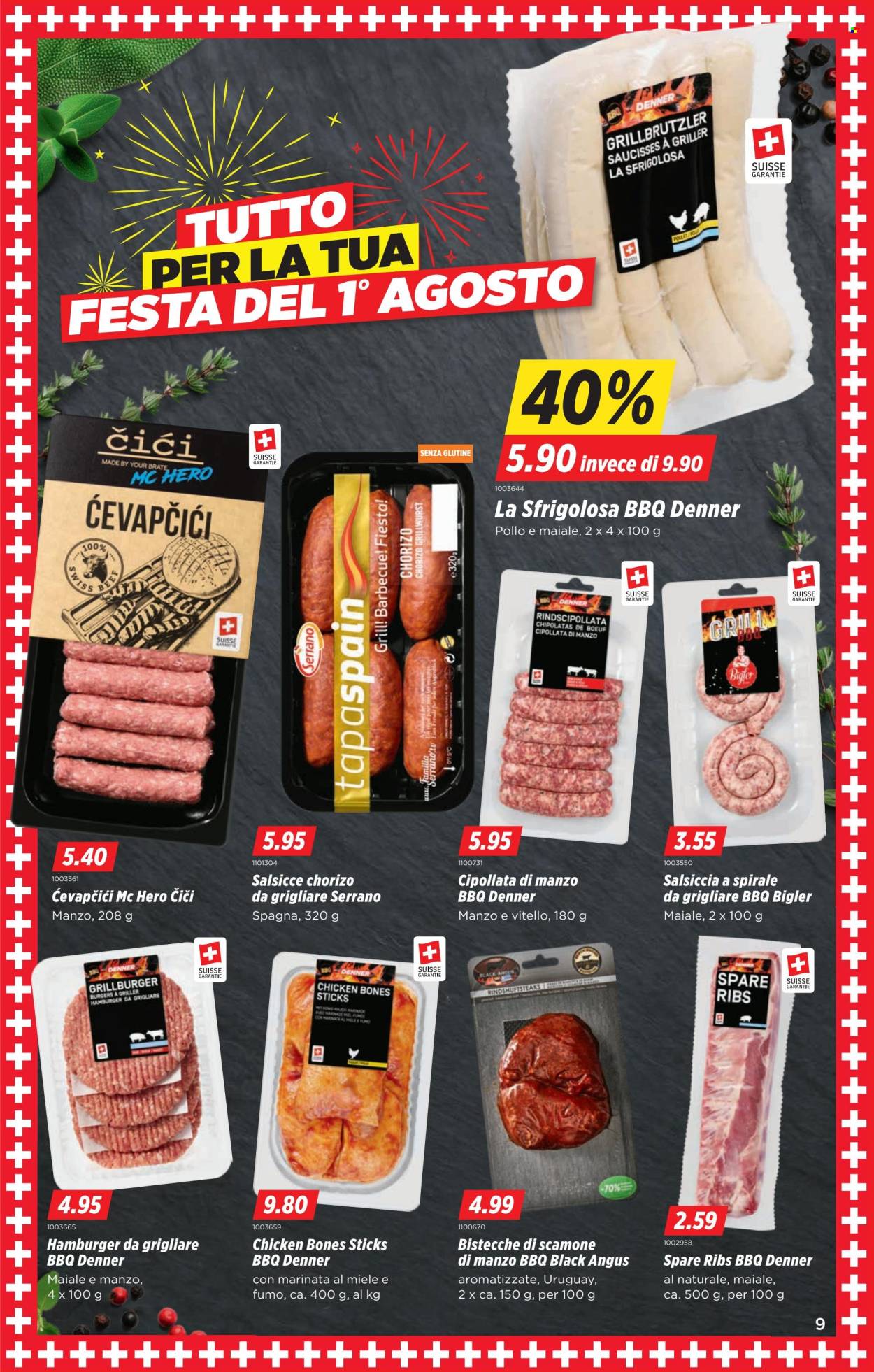 Volantino Denner - 30.7.2026 - 5.8.2026. Pagina 9. Pagina 9