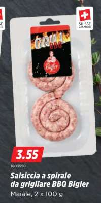Salsiccia a spirale da grigliare BBQ Bigler