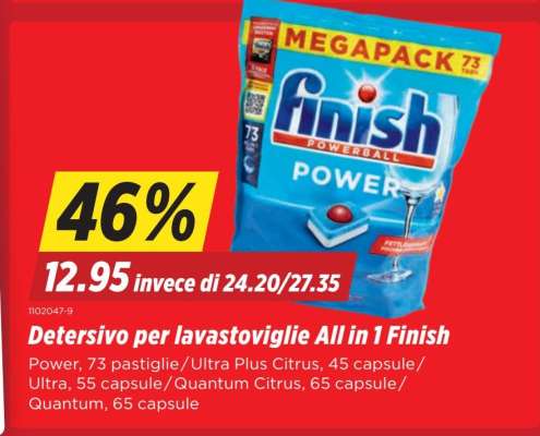 Detersivo per lavastoviglie All in 1 Finish