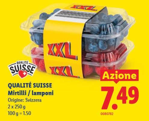QUALITÉ SUISSE Mirtilli / lamponi