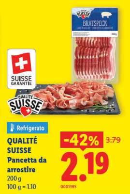 QUALITÉ SUISSE Pancetta da arrostire