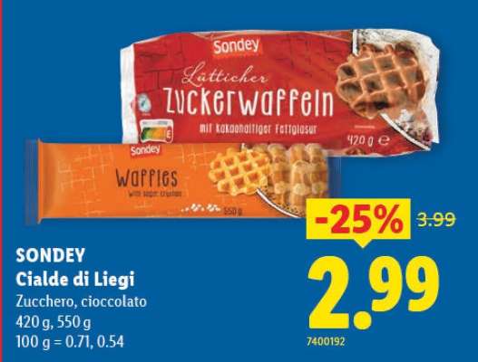 SONDEY Cialde di Liegi