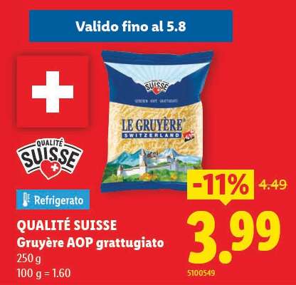 QUALITÉ SUISSE Gruyère AOP grattugiato