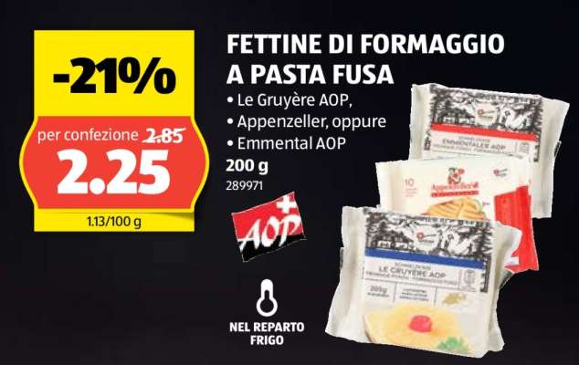 FETTINE DI FORMAGGIO A PASTA FUSA