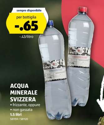 Acqua minerale svizzera