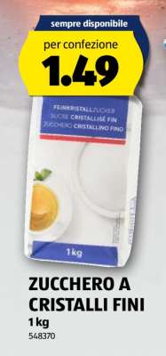 ZUCCHERO A CRISTALLI FINI