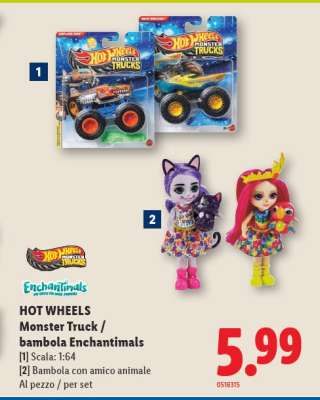 HOT WHEELS Monster Truck / bambola Enchantimals