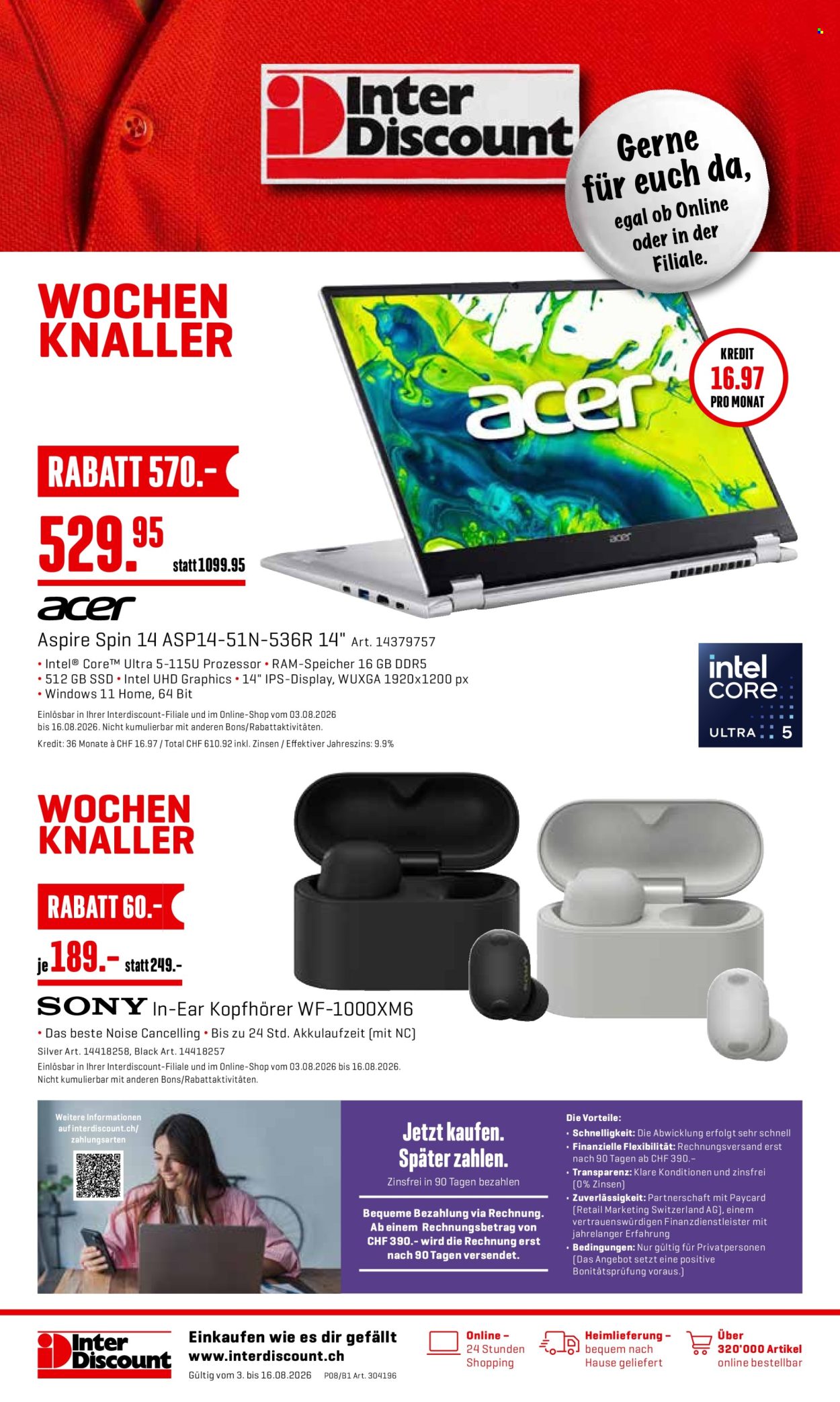 Volantino Interdiscount - 3.8.2026 - 16.8.2026. Pagina 1. Pagina 1