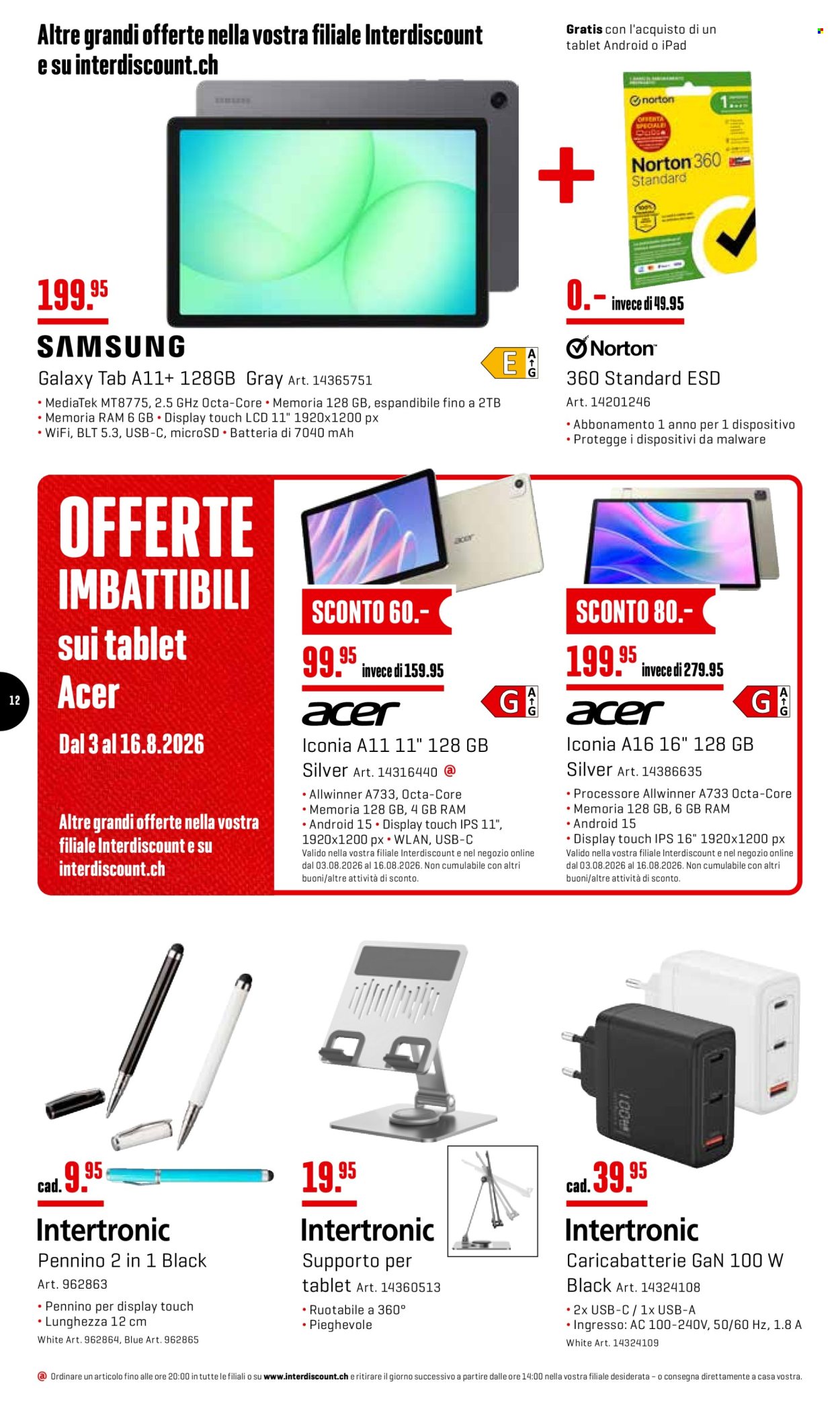 Volantino Interdiscount - 3.8.2026 - 16.8.2026. Pagina 12. Pagina 12
