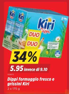 Dippi formaggio fresco e grissini Kiri