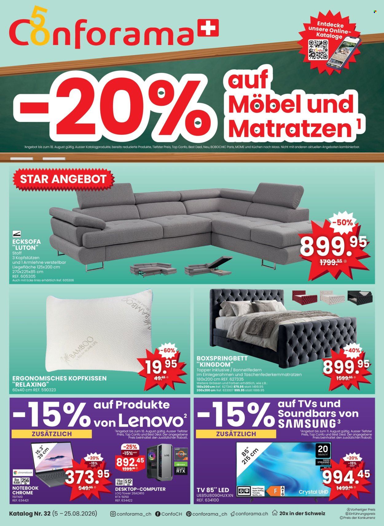 Volantino Conforama - 5.8.2026 - 25.8.2026. Pagina 1. Pagina 1